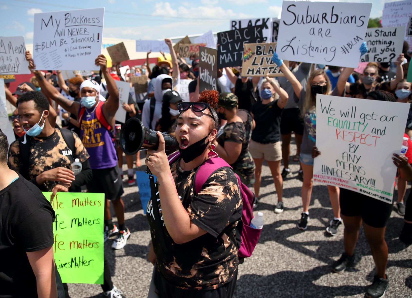 Protest march for George Floyd in St. Charles